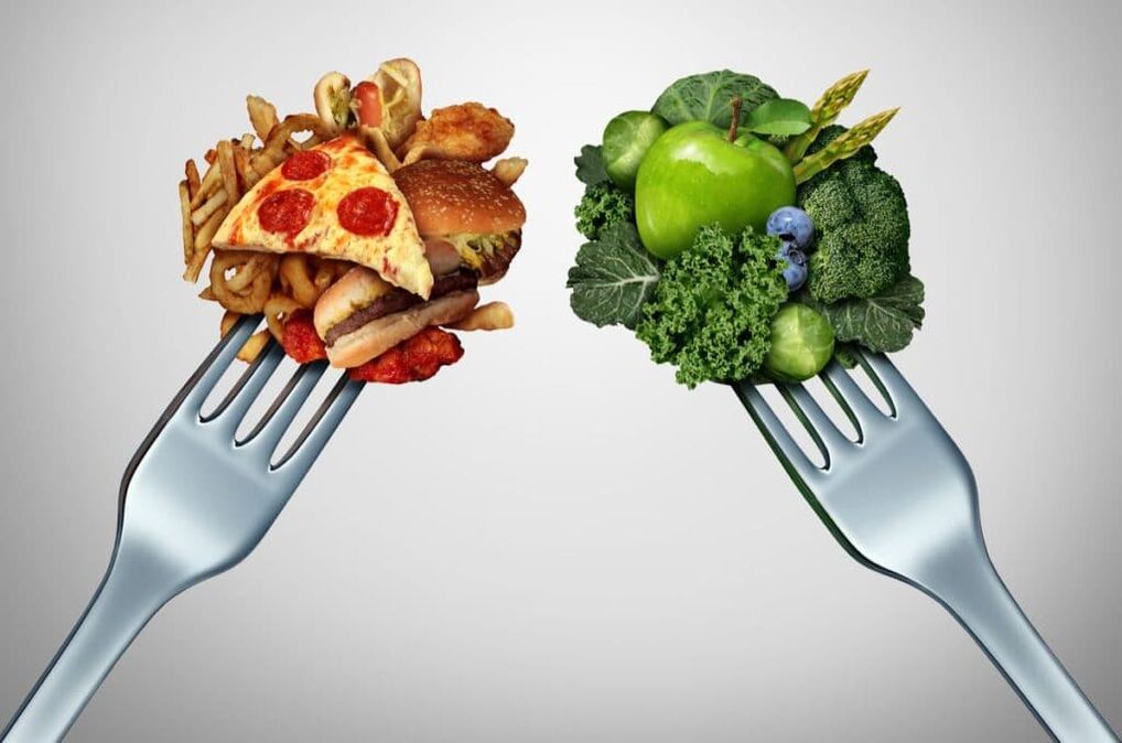 unhealthy and healthy food for prostatitis